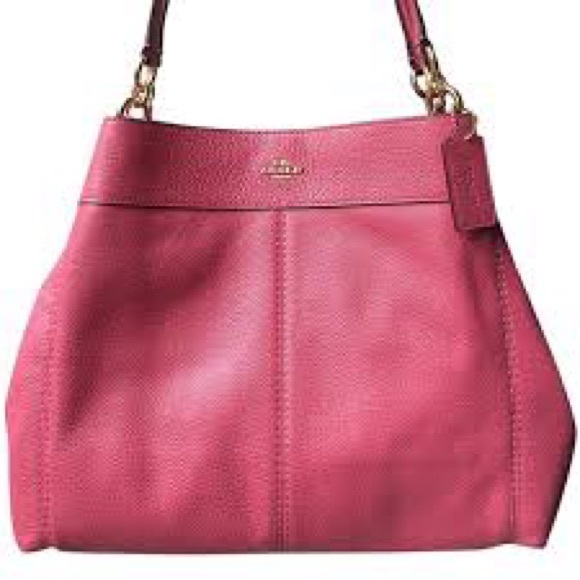 Coach Fuchsia Leather Shoulder Bag - Picture 1 of 7